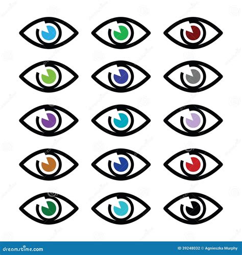 Eye Colors Sight Icons Set Icons Set Stock Illustration Image 39248032