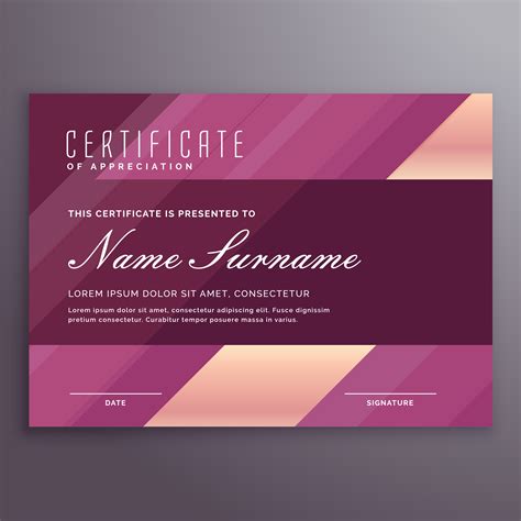 Purple Stripe Certificate Design Template Download Free Vector Art Stock Graphics And Images