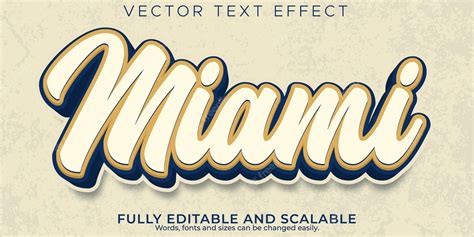 Premium Vector Miami Text Effect Editable Vintage And Retro Text Style