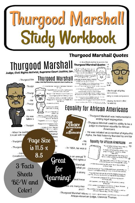 How many justices have there been? Thurgood Marshall Study Workbook | Homeschool, Supreme ...