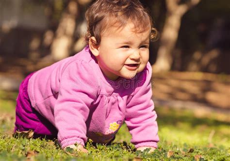 Adorable Little Girl Playing At A Park Stock Image Image Of Nature