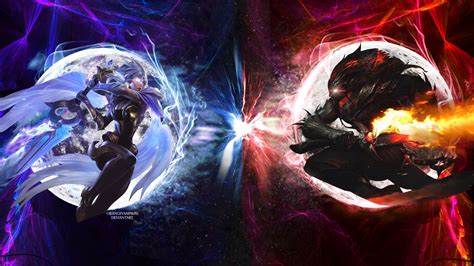 Riven Vs Yasuo Light Vs Darkness Wallpaper By Orangevampire0 On