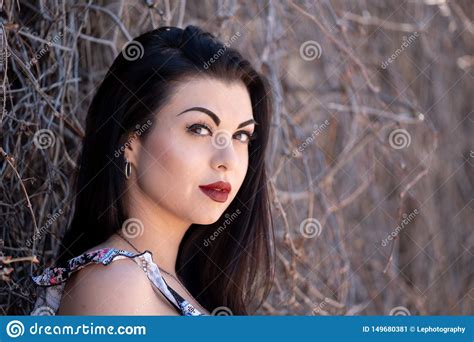Pretty Girl Woman With Dark Hair Stock Image Image Of Hair Latino 149680381