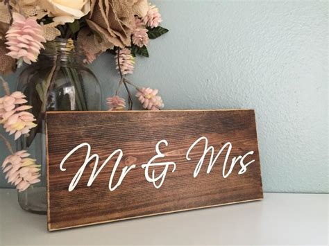 We are a small home decor business. Mr & Mrs Rustic Wood Wedding Sign / Rustic Home Decor Sign ...