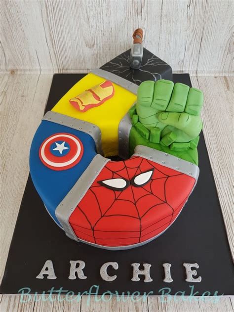 Superhero avengers number 6 cake | 6th birthday cakes, Avengers