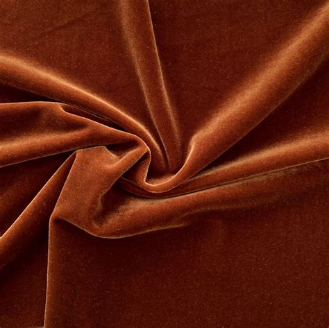 Cognac Brown Velvet Fabric Solid Stone Fabrics Fabric By The Yard