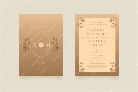 premium vector gradient rustic wedding invitations