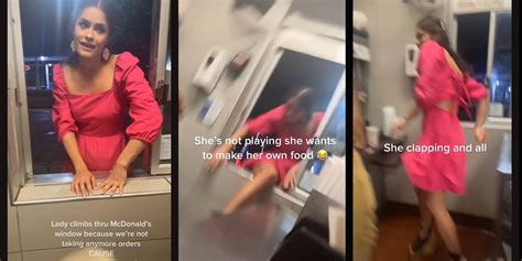 Woman Climbs Through Mcdonalds Drive Thru Window In Viral Video