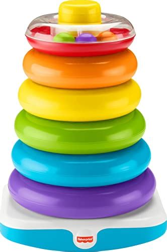 Fisher Price Toddler Toy Giant Rock A Stack 6 Stacking Rings With Roly