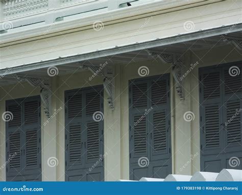 Large Wooden Window Neoclassical Architecture Stock Photo Image Of