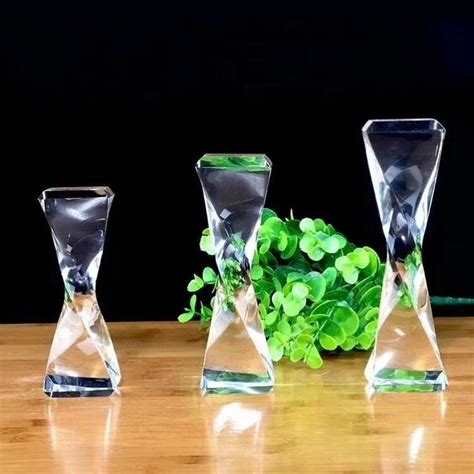 Unique Hourglass Shaped Crystal Trophy Awards Champagne Flute