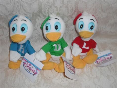 Disney Store Plush Donald Ducks Nephews Huey Dewey And Louie Mini Bean