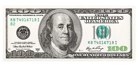 100 Dollar Bill On A White Background The Largest Denomination