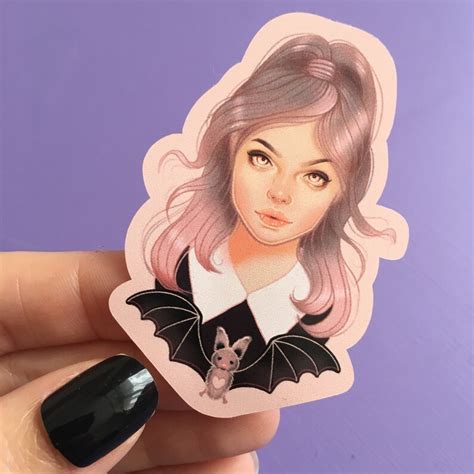 Vampire Stickers Pastel Goth Aesthetic Stickers Cute Etsy