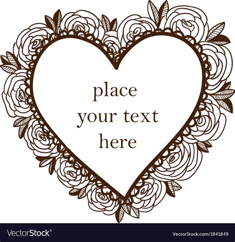Flowers Heart Frame Royalty Free Vector Image Vectorstock