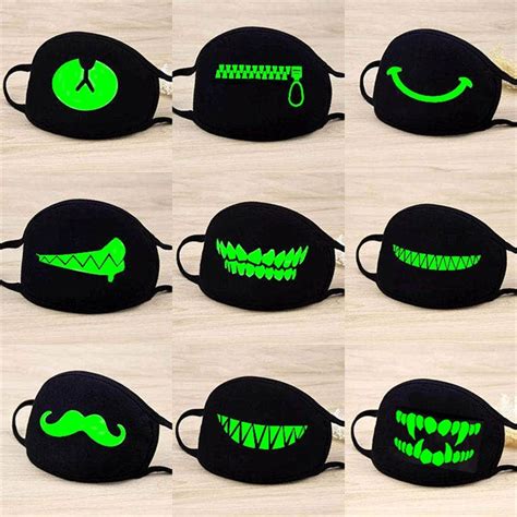 Luminous Funny Smile Expression Cotton Anti Dust Mouth Face Mask For