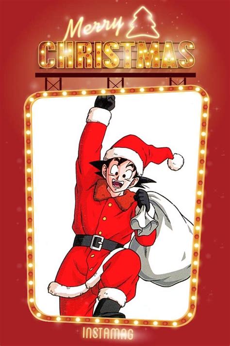 Merry Christmas With Christmas Goku Merry Christmas Merry Anime