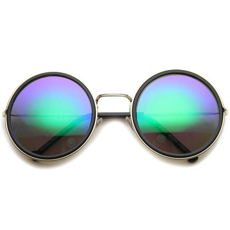 Sunglass La Sunglassla Womens Metal Round Sunglasses With Uv400 Protected Mirrored Lens