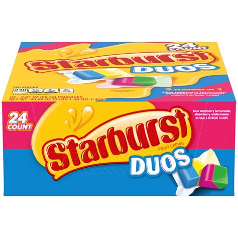 Starburst Duos Fruit Chews Candy Packs 207 Oz Pack Of 24 Starburst