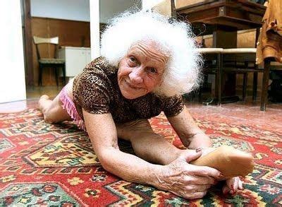 Way To Stretch Grandma GOAL Old Folks Old People Boring People
