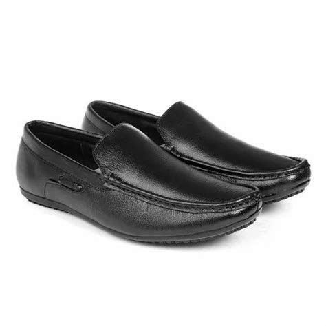 Slip On Daily Wear Mens Black Leather Formal Shoes Size 6 10 At Rs