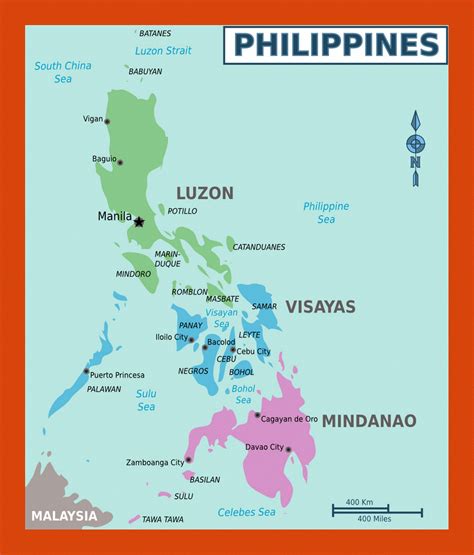 Map Of The Visayas Philippines Asia Stock Photo Alamy C