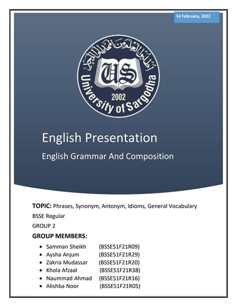 Solution English Presentation Studypool
