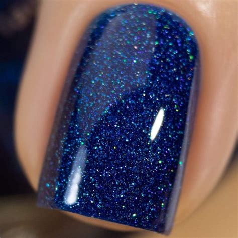 Moods Sassy P103 Navy Blue Scattered Holographic Shimmer Nail