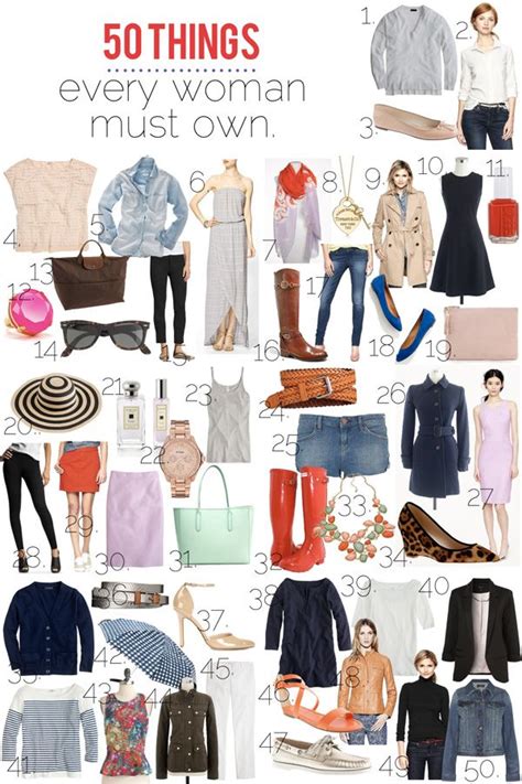 50 Things Every Woman Should Own Capsule Wardrobe Everything And Womens