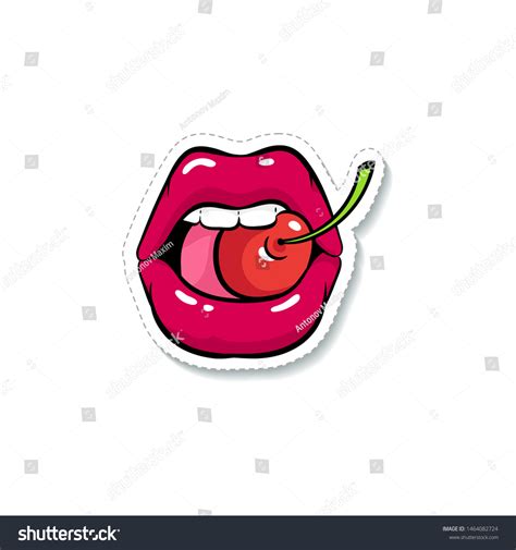 Sexy Womans Halfopen Mouth Lips Clamps Stock Vector Royalty Free