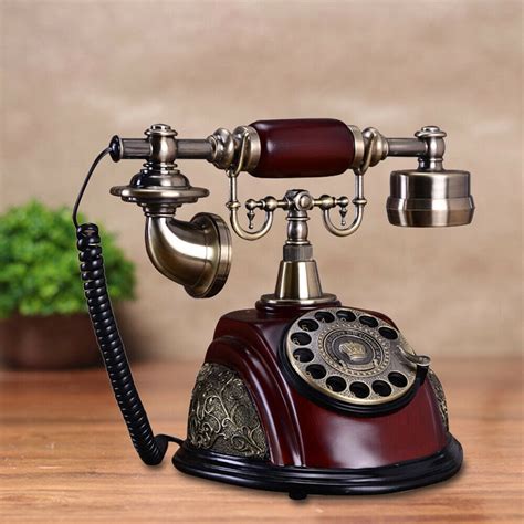 Zhdnbhnos Antique Rotary Dial Desk Phone Ceramic Vintage Old Fashioned