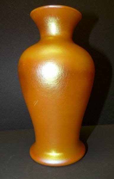 Durand Orange Lustre Vase Vase Durand Glass Art