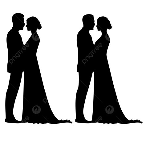 Silhouette Couple Kissing Wedding