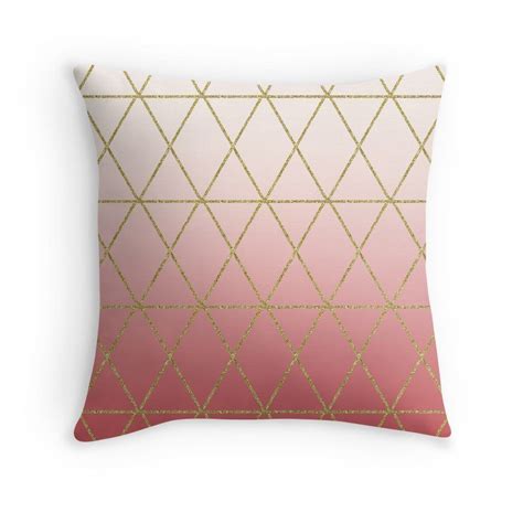 Rose Gold Geometric Throw Pillow By Leah Flores Geometric Throw