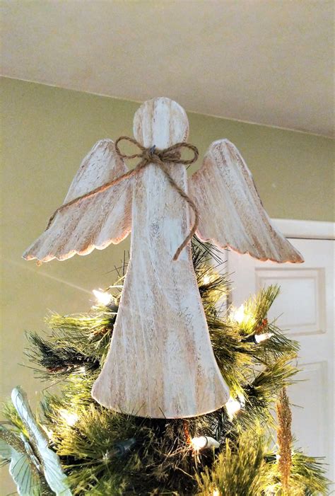 angel christmas tree topper rustic wood angel wooden angel etsy
