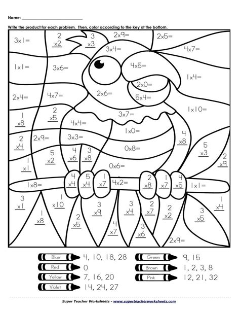 Free Printable Math Coloring Worksheets 4th Grade Pdf Kidsworksheetfun