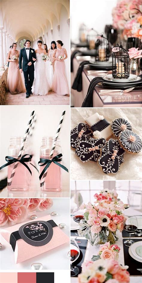 Glamorous Pink And Black Wedding Color Ideas Spring Wedding Colors