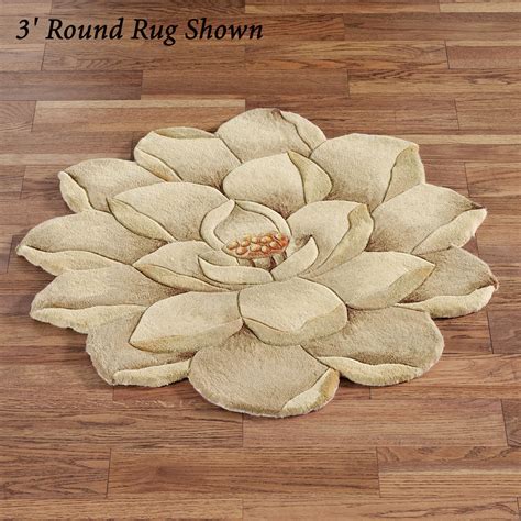 Melanie Magnolia Flower Shaped Round Rugs