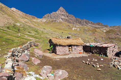 Small Home Building In Ausangate Mountains Andes Stock Photo Image Of