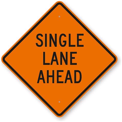Single Lane Ahead Traffic Signs Road Sign From Trans