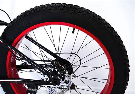 Large Tire Heavy Duty Fat Wheel Mountain Bike Premium Red And Black Bic