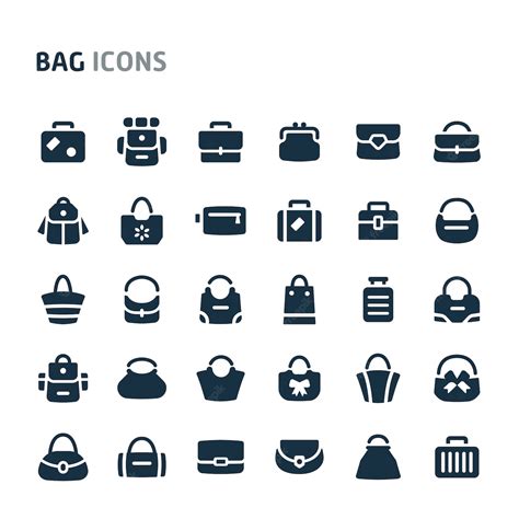 Premium Vector Bags Icon Set Fillio Black Icon Series