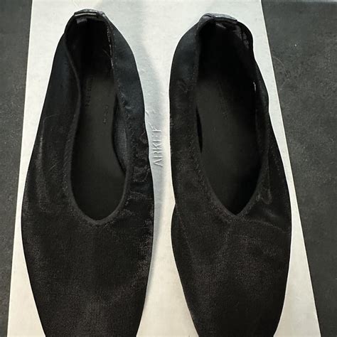 Arket Black Mesh Ballerina Flats Size Eu37 Uk4 Depop