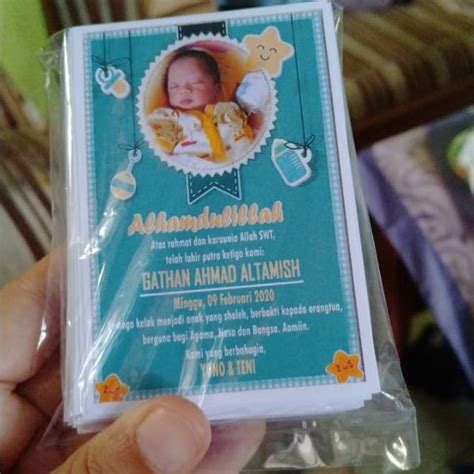 Jual Kartu Nama Bayi Name Card Baby Kartu Syukuran Shopee Indonesia