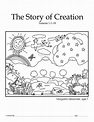 creation coloring pages for preschoolers | Creation: Genesis 1:1-18 ...