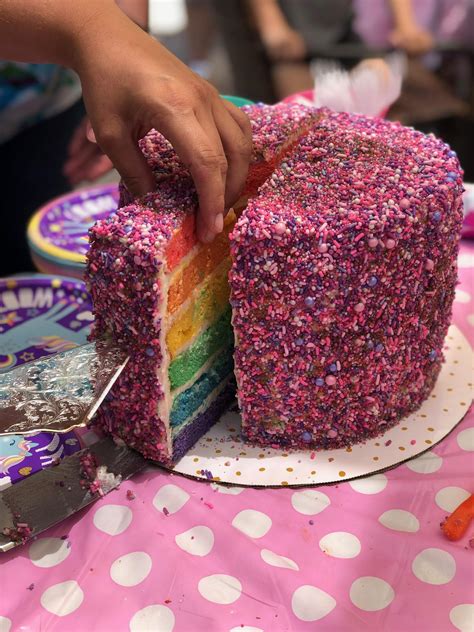 My Niece Asked For A Rainbow Cake With Pink And Purple Sprinkles For