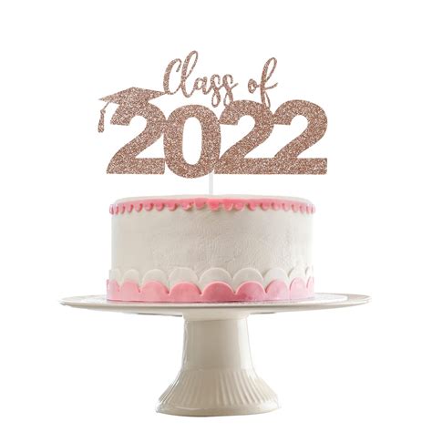 Buy Class Of 2022 Cake Topper Rose Gold Glitter Rose Gold Graduation