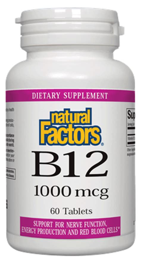 Natural Factors Vitamin B12 Cyanocobalamin 1000 Mcg 60 Tabs Noahs Natural Foods