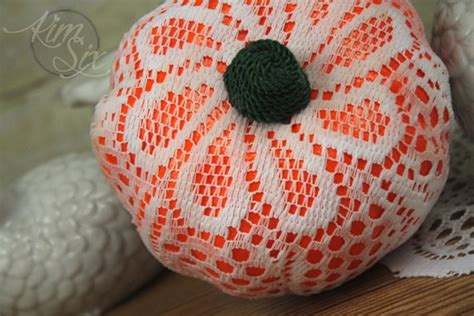 Lace Wrapped Dollar Store Pumpkin