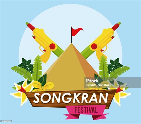 songkran celebration party with water guns toys stock illustration download image now istock